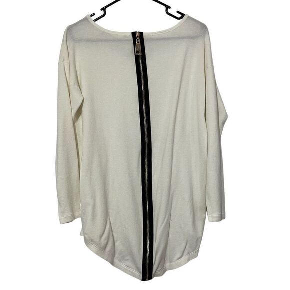 Soft Surroundings Marguiles Zip Back Tunic Sweater Top Ivory Size S - Picture 6 of 12